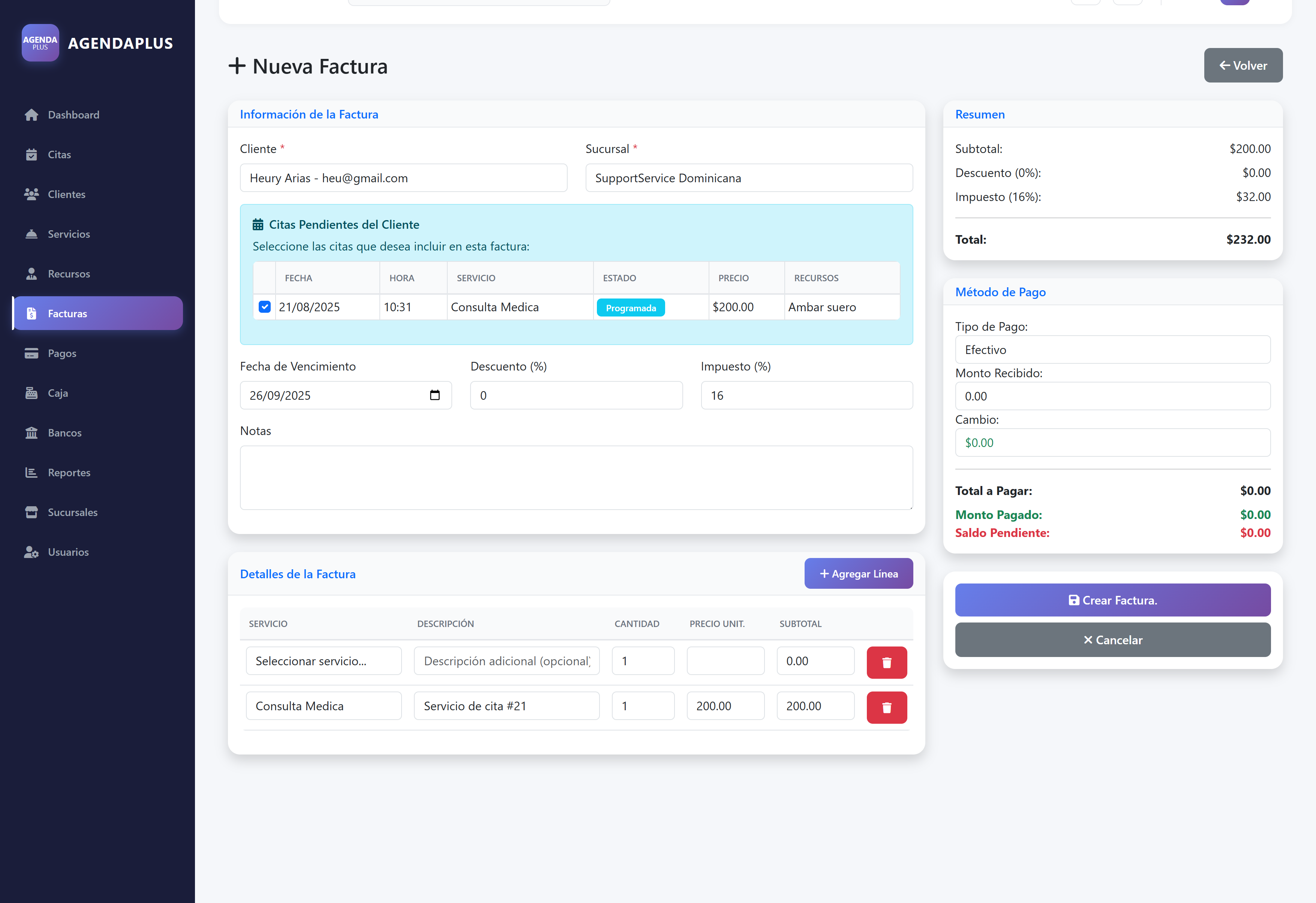 Módulo de Facturación